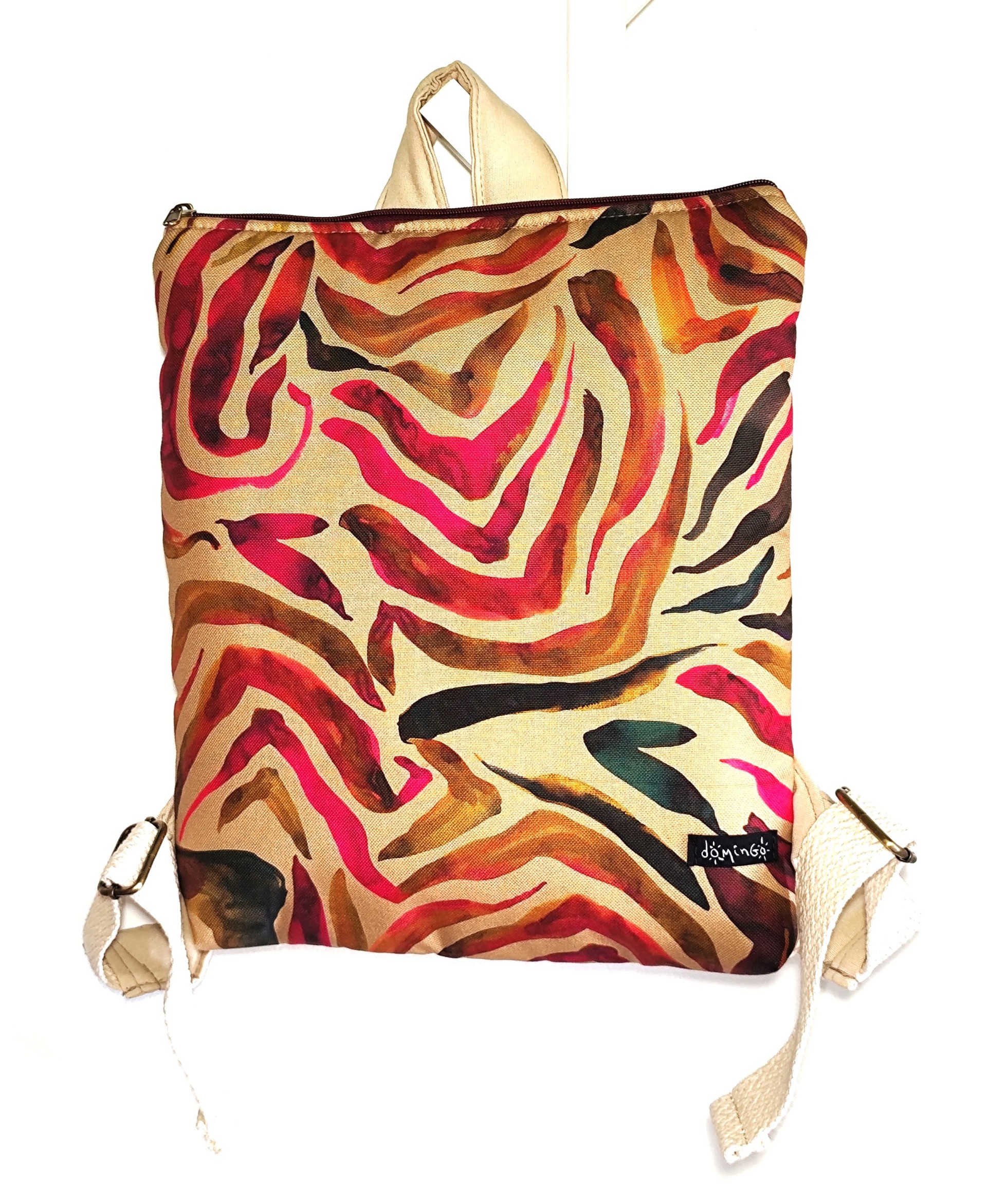 Puffer medium backpack pink waves 01